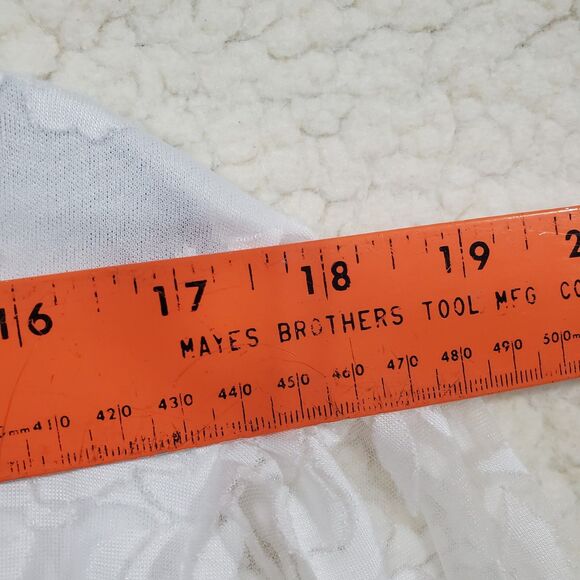 Siren Lily White Floral Lined Sheer Lace 3/4 Sleeve Open V Neck Blouse 2X - Picture 11 of 16